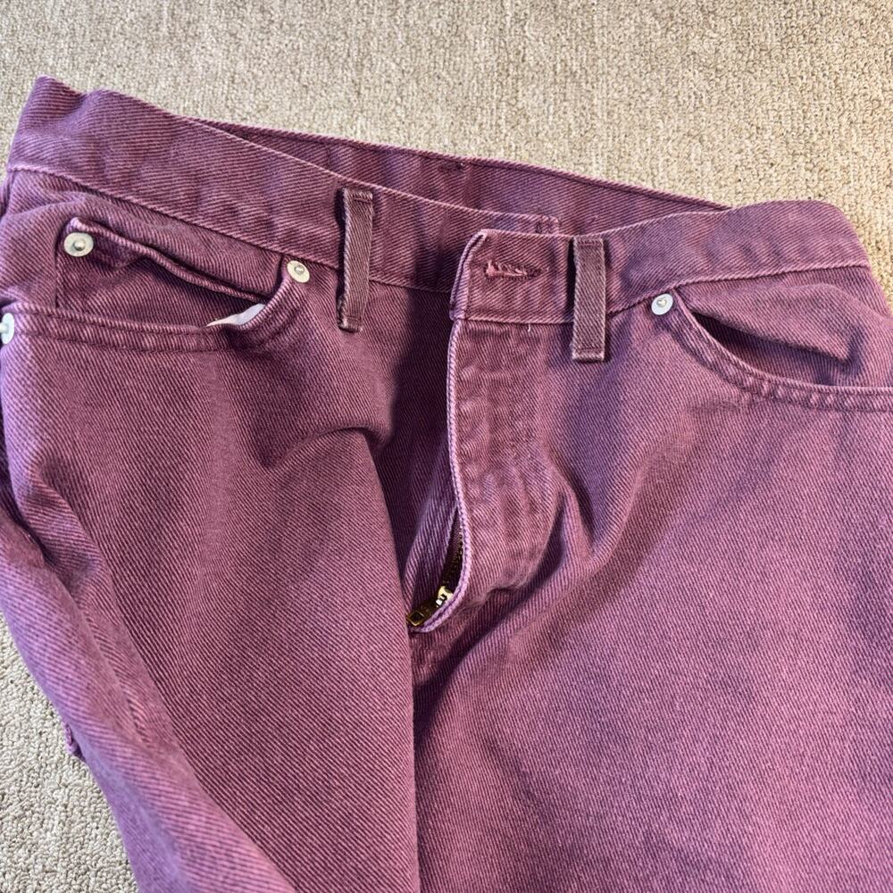 Vintage 90s Faded Glory Purple Garment Dyed Jeans Womens 12 Petite USA Grunge - Picture 4 of 10